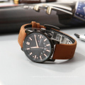 LONGBO 80638 watches men turkey top luxury case steel back genuine leather strap tactical watches men